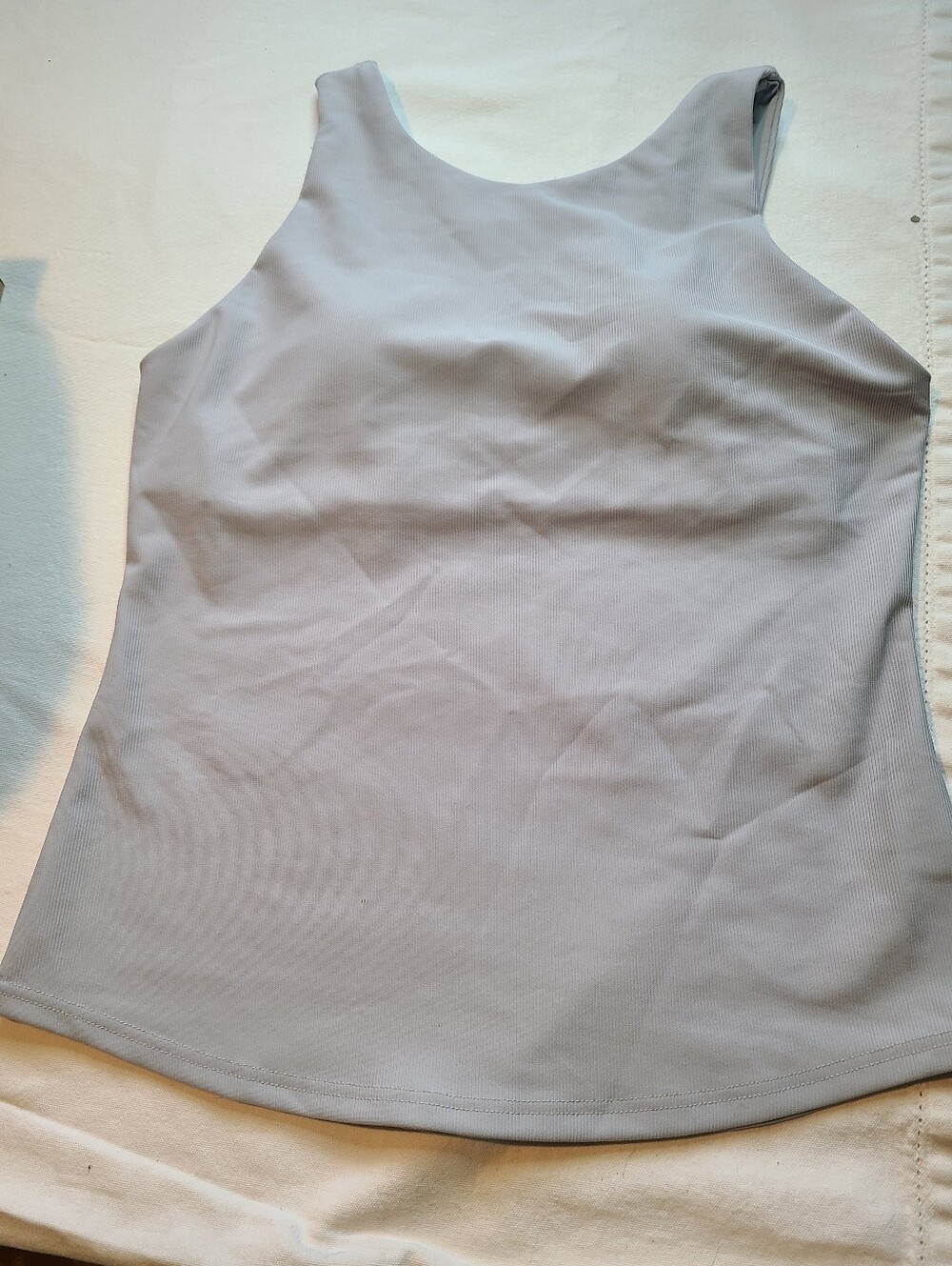 Sleek Light Gray Scoop Neck Women's Tank Top